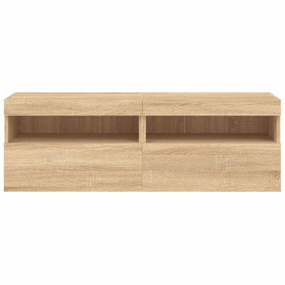 TV-Wandschränke mit LED-Leuchten 2 Stk. Sonoma-Eiche 60x30x40cm - Pazzar.ch