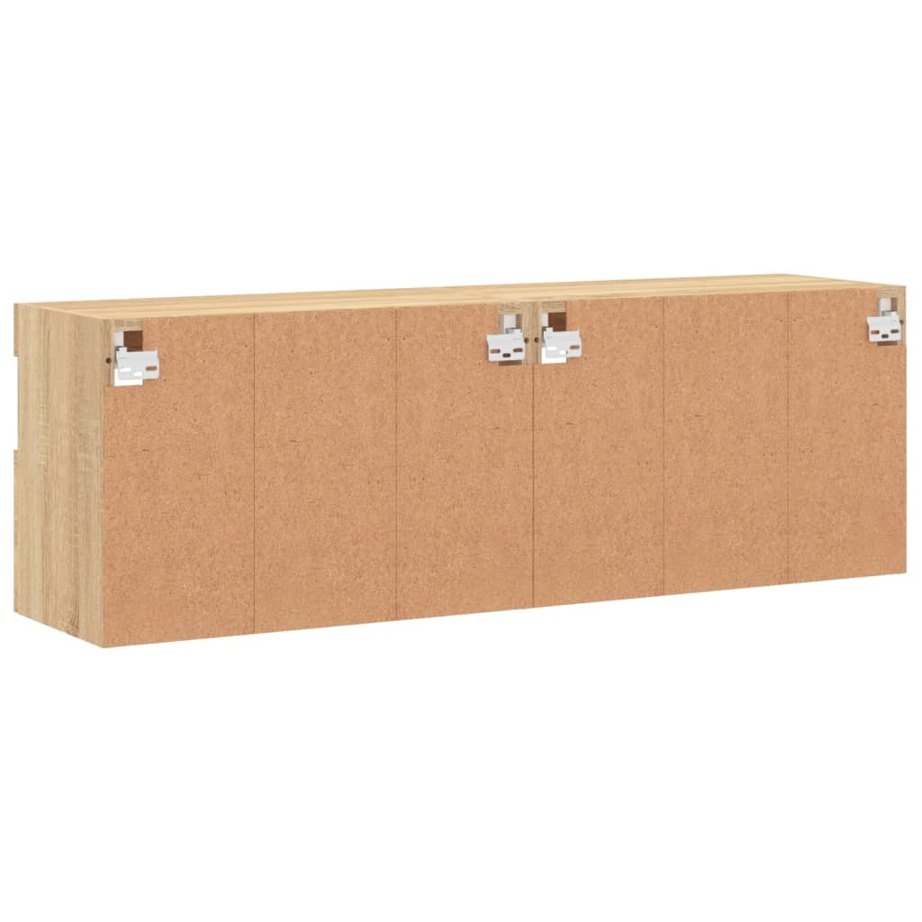 TV-Wandschränke mit LED-Leuchten 2 Stk. Sonoma-Eiche 60x30x40cm - Pazzar.ch
