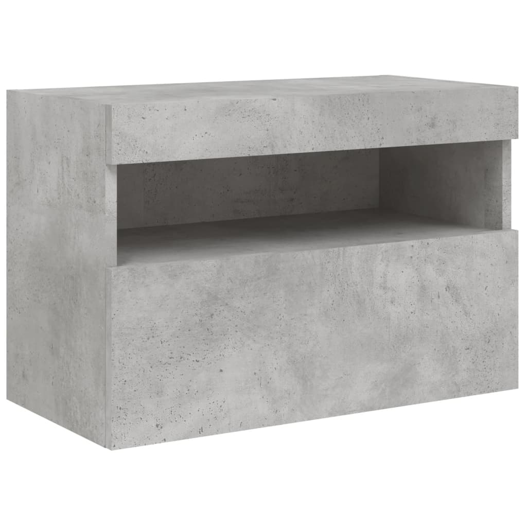 TV-Wandschrank mit LED-Leuchten Betongrau 60x30x40 cm - Pazzar.ch