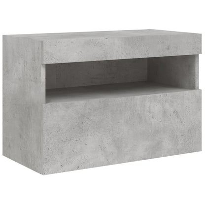 TV-Wandschrank mit LED-Leuchten Betongrau 60x30x40 cm - Pazzar.ch