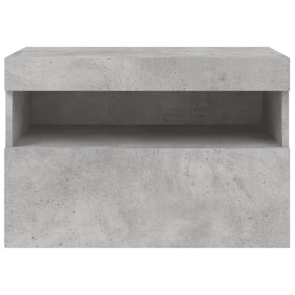 TV-Wandschrank mit LED-Leuchten Betongrau 60x30x40 cm - Pazzar.ch