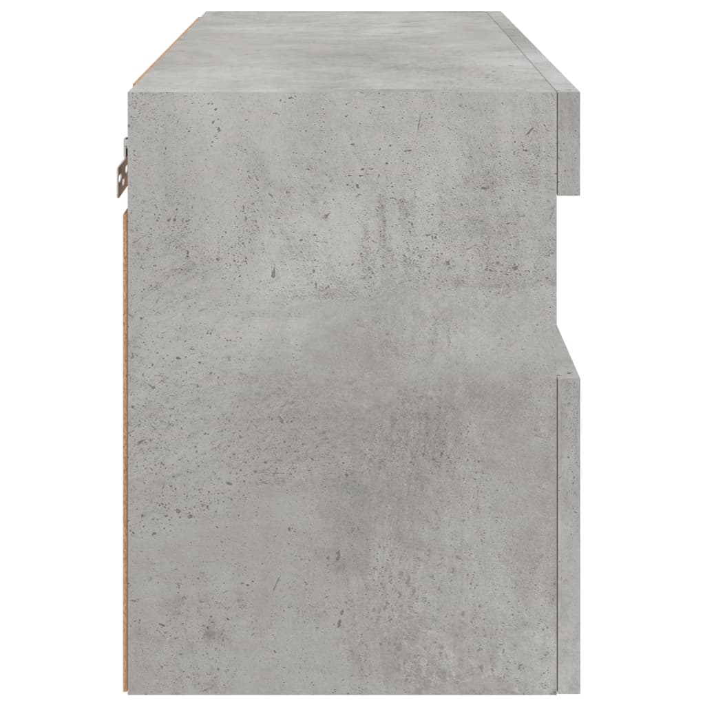 TV-Wandschrank mit LED-Leuchten Betongrau 60x30x40 cm - Pazzar.ch