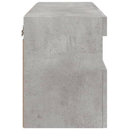 TV-Wandschrank mit LED-Leuchten Betongrau 60x30x40 cm - Pazzar.ch