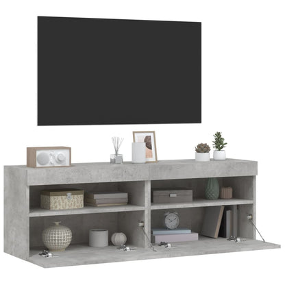 TV-Wandschränke mit LED-Leuchten 2 Stk. Betongrau 60x30x40 cm - Pazzar.ch
