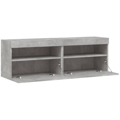 TV-Wandschränke mit LED-Leuchten 2 Stk. Betongrau 60x30x40 cm - Pazzar.ch