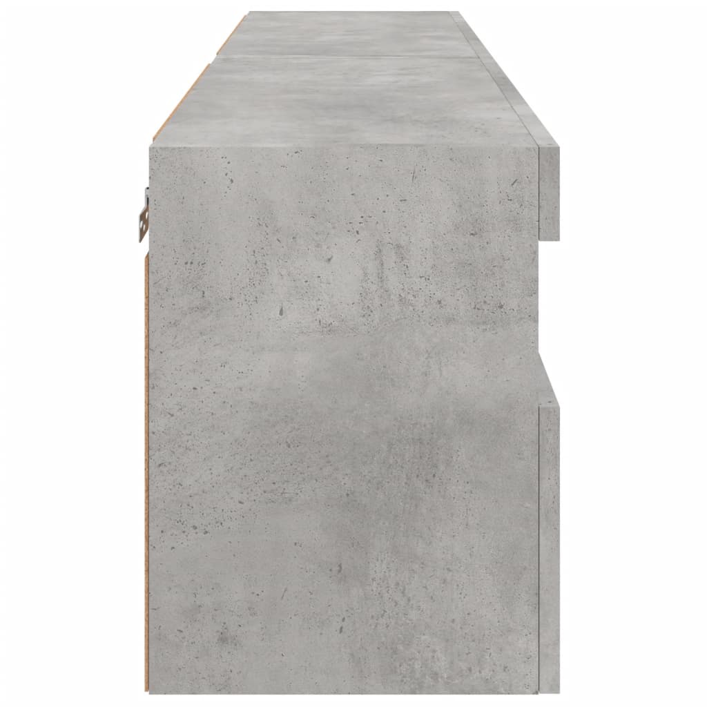 TV-Wandschränke mit LED-Leuchten 2 Stk. Betongrau 60x30x40 cm - Pazzar.ch