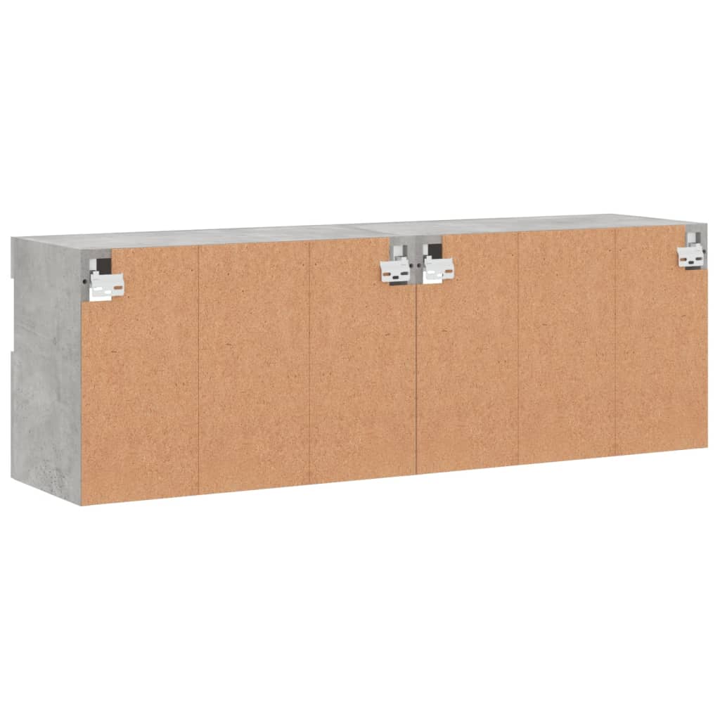 TV-Wandschränke mit LED-Leuchten 2 Stk. Betongrau 60x30x40 cm - Pazzar.ch