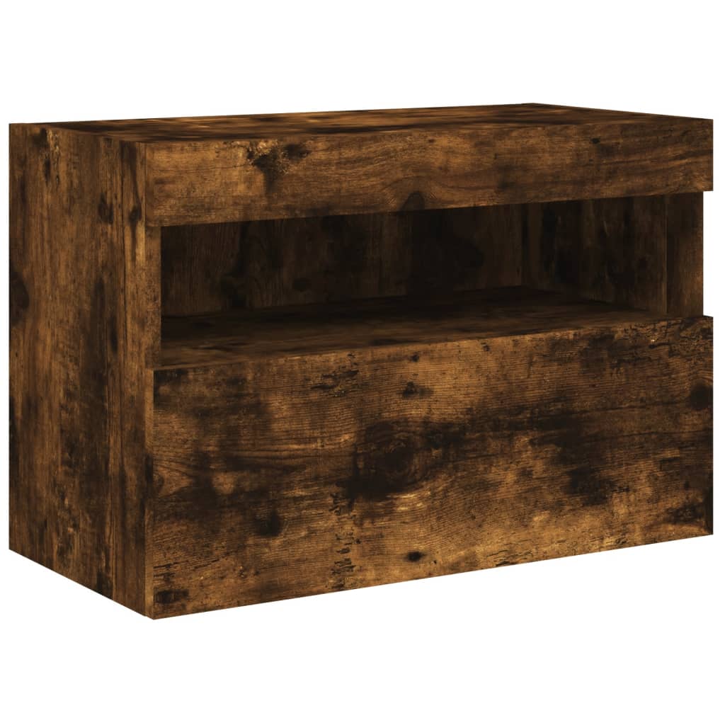 TV-Wandschrank mit LED-Leuchten Räuchereiche 60x30x40 cm - Pazzar.ch