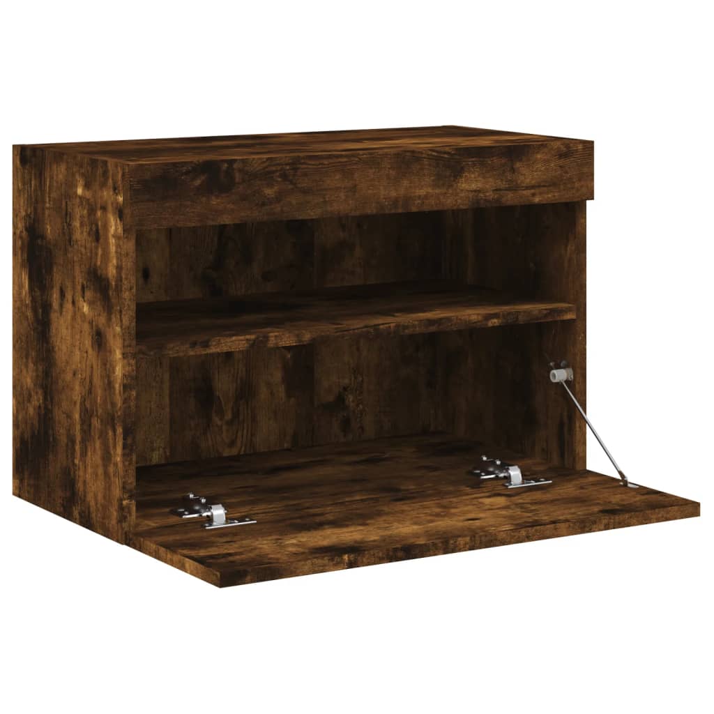 TV-Wandschrank mit LED-Leuchten Räuchereiche 60x30x40 cm - Pazzar.ch