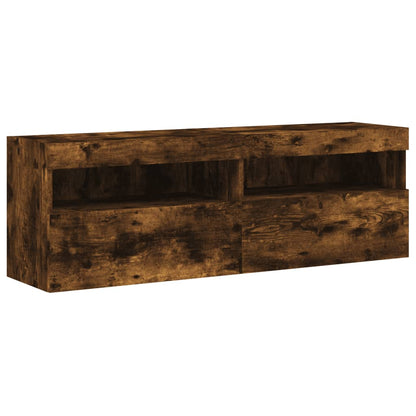 TV-Wandschränke mit LED-Leuchten 2 Stk. Räuchereiche 60x30x40cm - Pazzar.ch