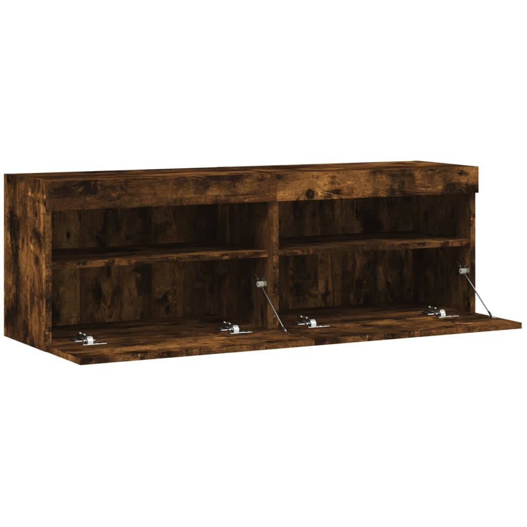 TV-Wandschränke mit LED-Leuchten 2 Stk. Räuchereiche 60x30x40cm - Pazzar.ch