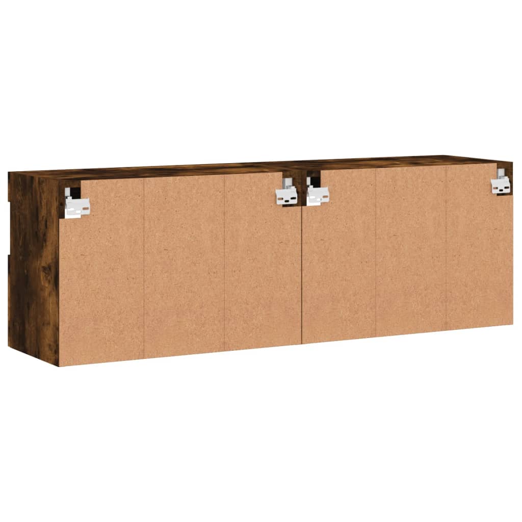 TV-Wandschränke mit LED-Leuchten 2 Stk. Räuchereiche 60x30x40cm - Pazzar.ch