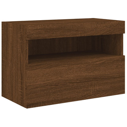 TV-Wandschrank mit LED-Leuchten Braun Eichen-Optik 60x30x40 cm - Pazzar.ch