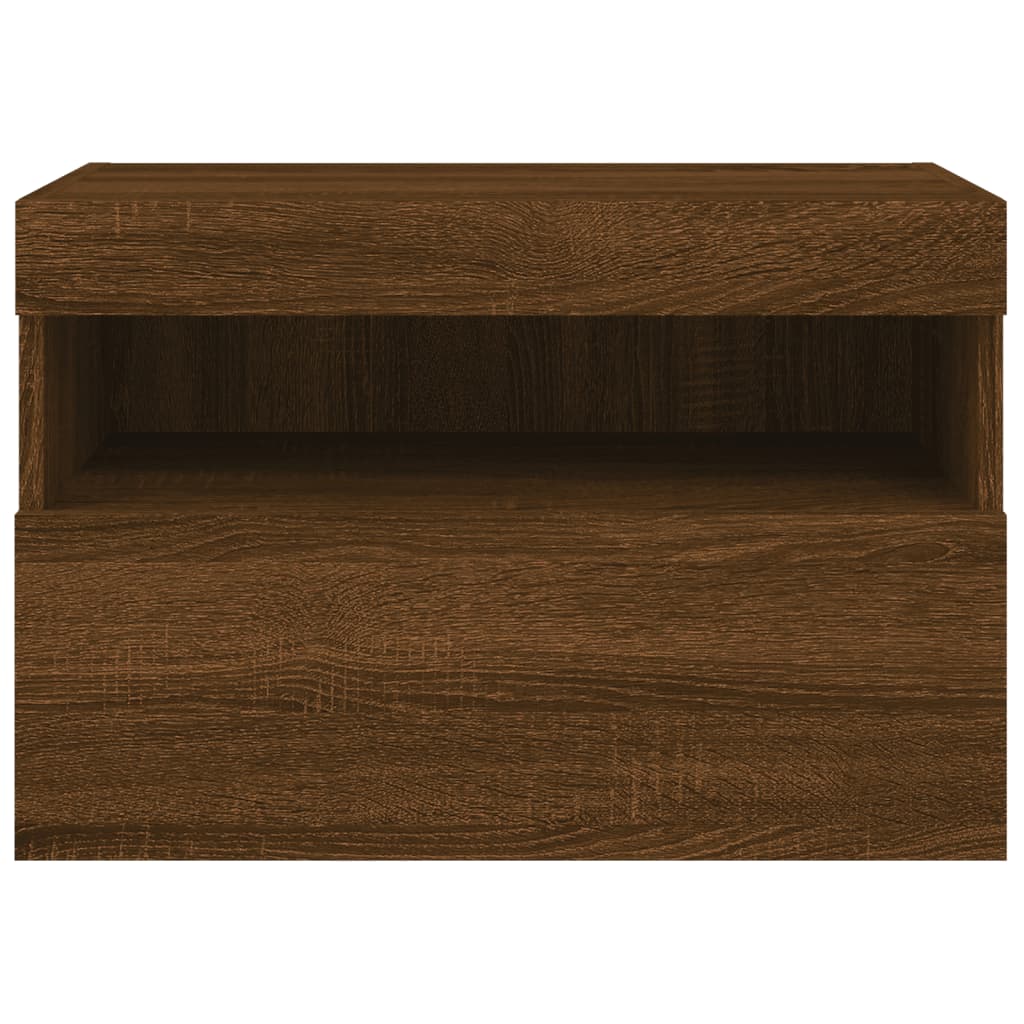 TV-Wandschrank mit LED-Leuchten Braun Eichen-Optik 60x30x40 cm - Pazzar.ch