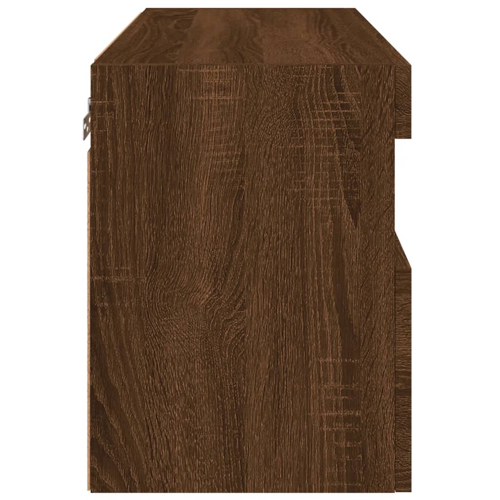TV-Wandschrank mit LED-Leuchten Braun Eichen-Optik 60x30x40 cm - Pazzar.ch