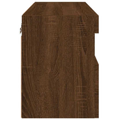 TV-Wandschrank mit LED-Leuchten Braun Eichen-Optik 60x30x40 cm - Pazzar.ch