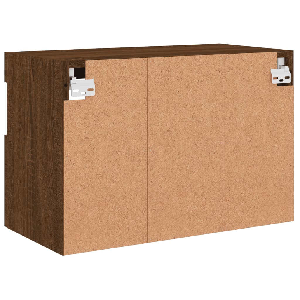 TV-Wandschrank mit LED-Leuchten Braun Eichen-Optik 60x30x40 cm - Pazzar.ch