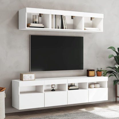 TV-Wandschrank mit LED-Leuchten Weiß 80x30x40 cm - Pazzar.ch