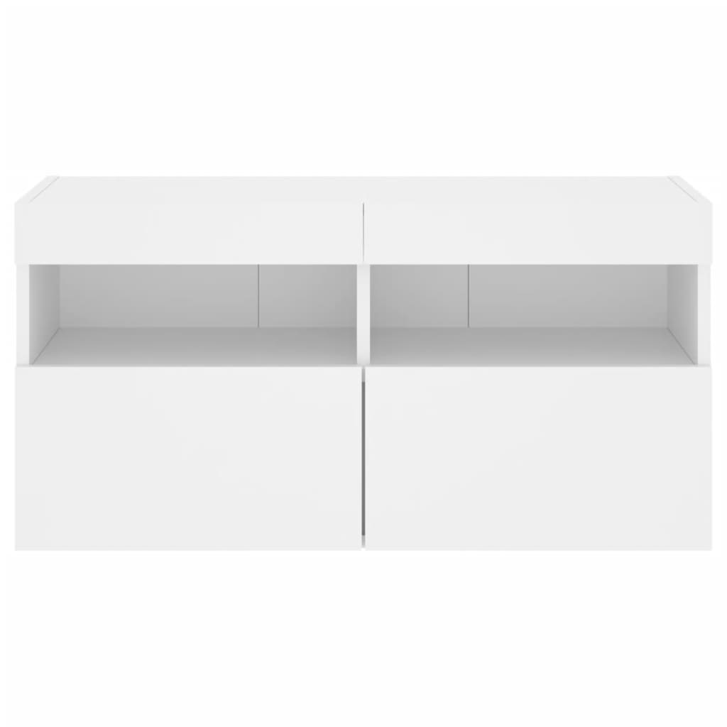 TV-Wandschrank mit LED-Leuchten Weiß 80x30x40 cm - Pazzar.ch