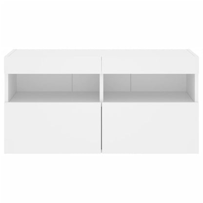 TV-Wandschrank mit LED-Leuchten Weiß 80x30x40 cm - Pazzar.ch