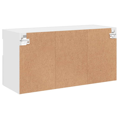 TV-Wandschrank mit LED-Leuchten Weiß 80x30x40 cm - Pazzar.ch
