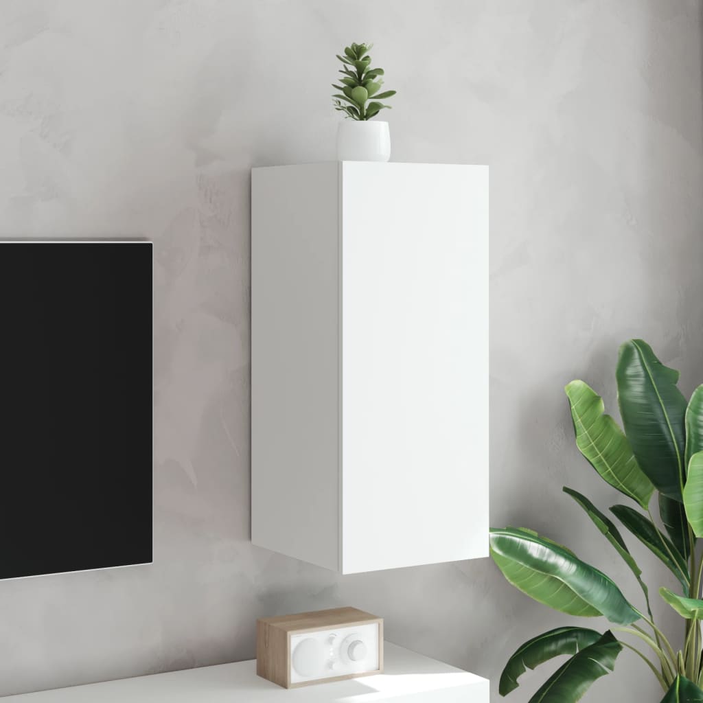 TV-Wandschrank mit LED-Leuchten Weiß 30,5x35x70 cm - Pazzar.ch