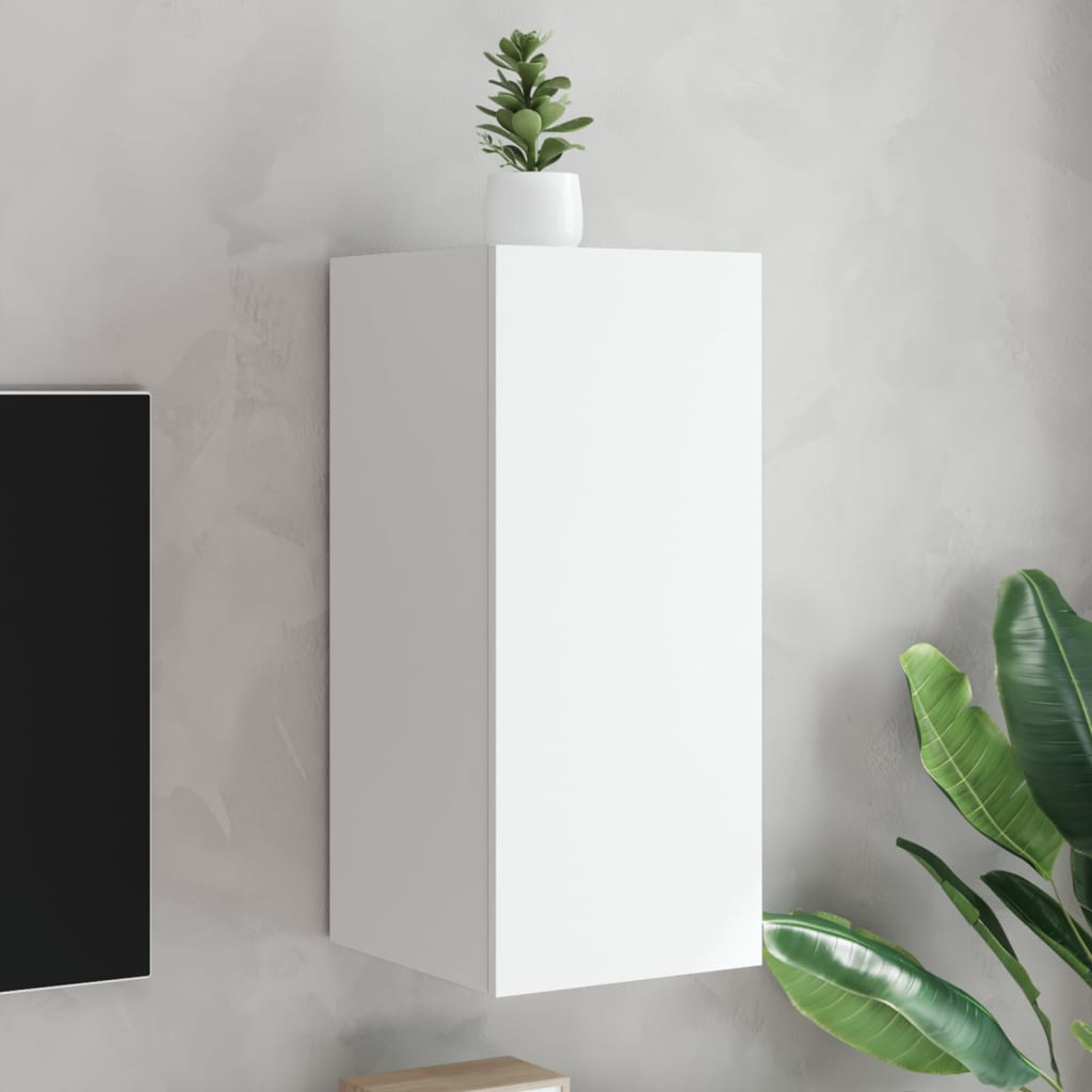 TV-Wandschrank mit LED-Leuchten Weiß 30,5x35x70 cm - Pazzar.ch