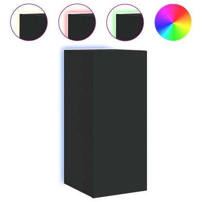 TV-Wandschrank mit LED-Leuchten Schwarz 30,5x35x70 cm - Pazzar.ch