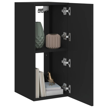 TV-Wandschrank mit LED-Leuchten Schwarz 30,5x35x70 cm - Pazzar.ch