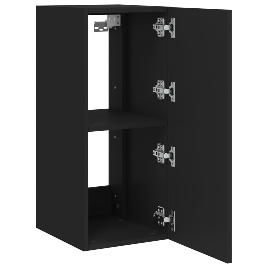 TV-Wandschrank mit LED-Leuchten Schwarz 30,5x35x70 cm - Pazzar.ch