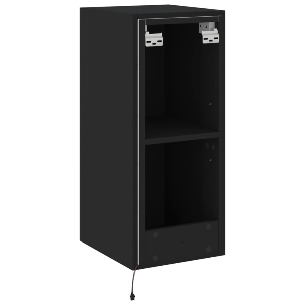 TV-Wandschrank mit LED-Leuchten Schwarz 30,5x35x70 cm - Pazzar.ch