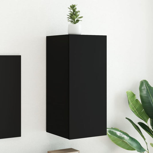 TV-Wandschrank mit LED-Leuchten Schwarz 30,5x35x70 cm - Pazzar.ch