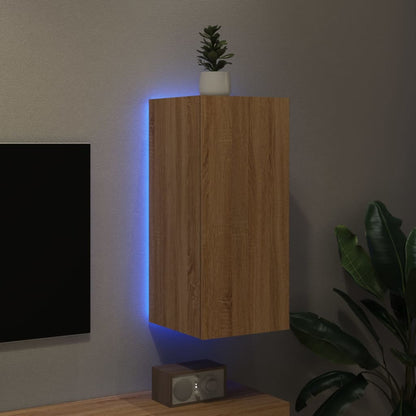 TV-Wandschrank mit LED-Leuchten Sonoma-Eiche 30,5x35x70 cm - Pazzar.ch