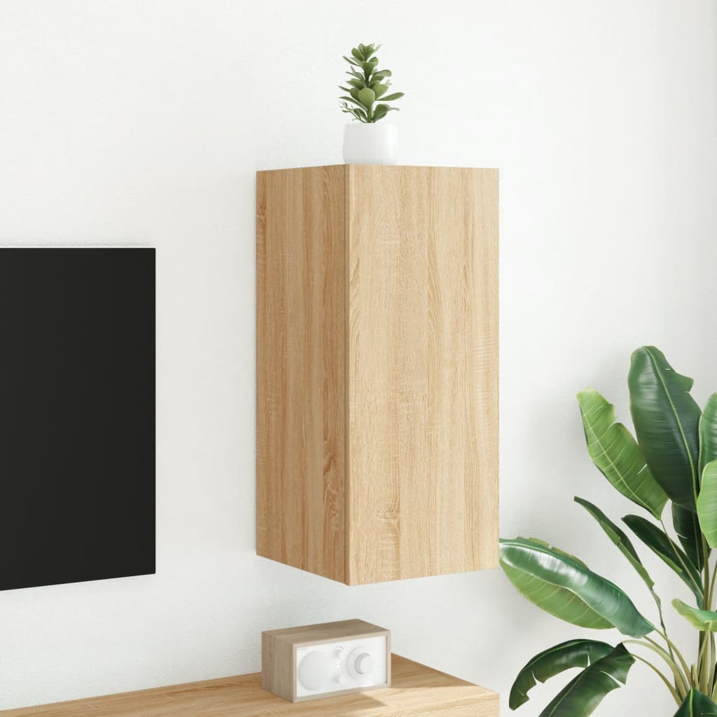 TV-Wandschrank mit LED-Leuchten Sonoma-Eiche 30,5x35x70 cm - Pazzar.ch