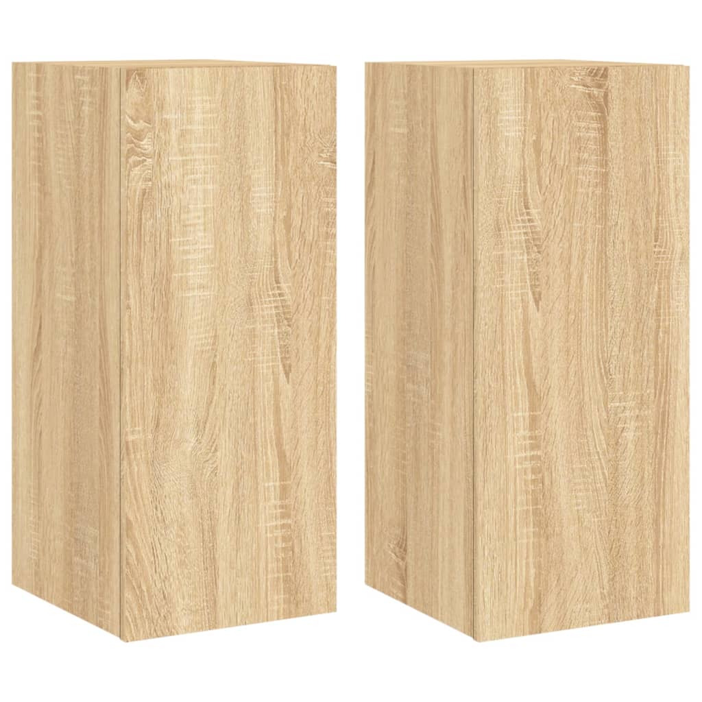 TV-Wandschränke mit LED-Leuchten 2 Stk. Sonoma-Eiche - Pazzar.ch