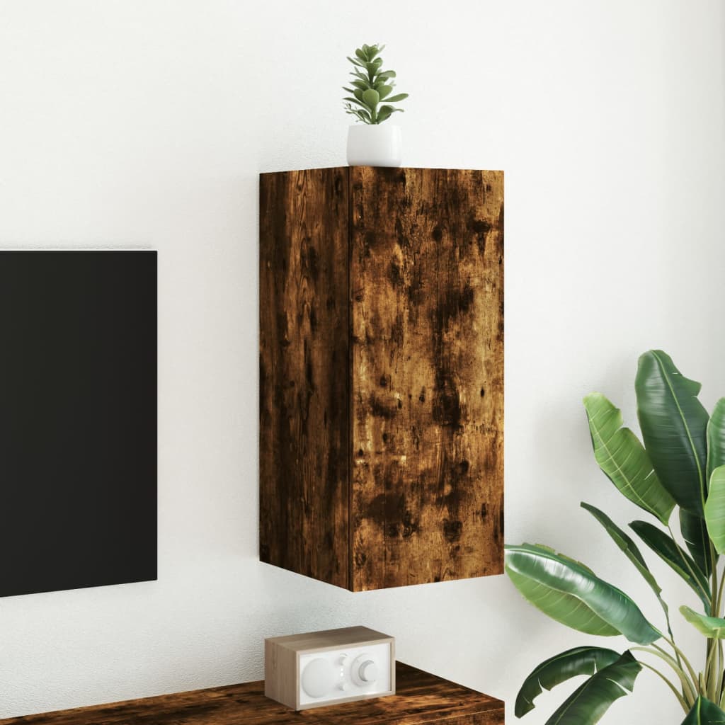 TV-Wandschrank mit LED-Leuchten Räuchereiche 30,5x35x70 cm - Pazzar.ch