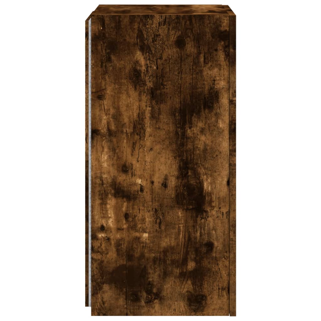 TV-Wandschrank mit LED-Leuchten Räuchereiche 30,5x35x70 cm - Pazzar.ch