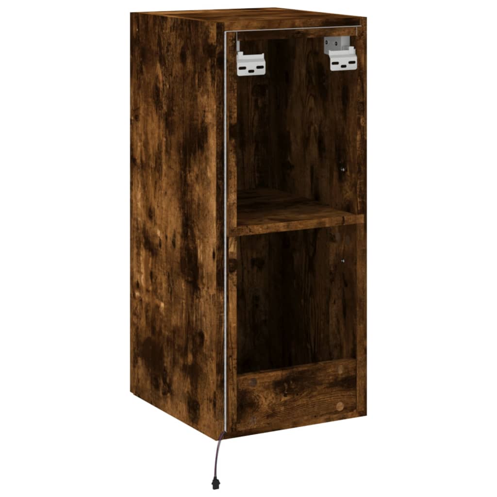 TV-Wandschrank mit LED-Leuchten Räuchereiche 30,5x35x70 cm - Pazzar.ch