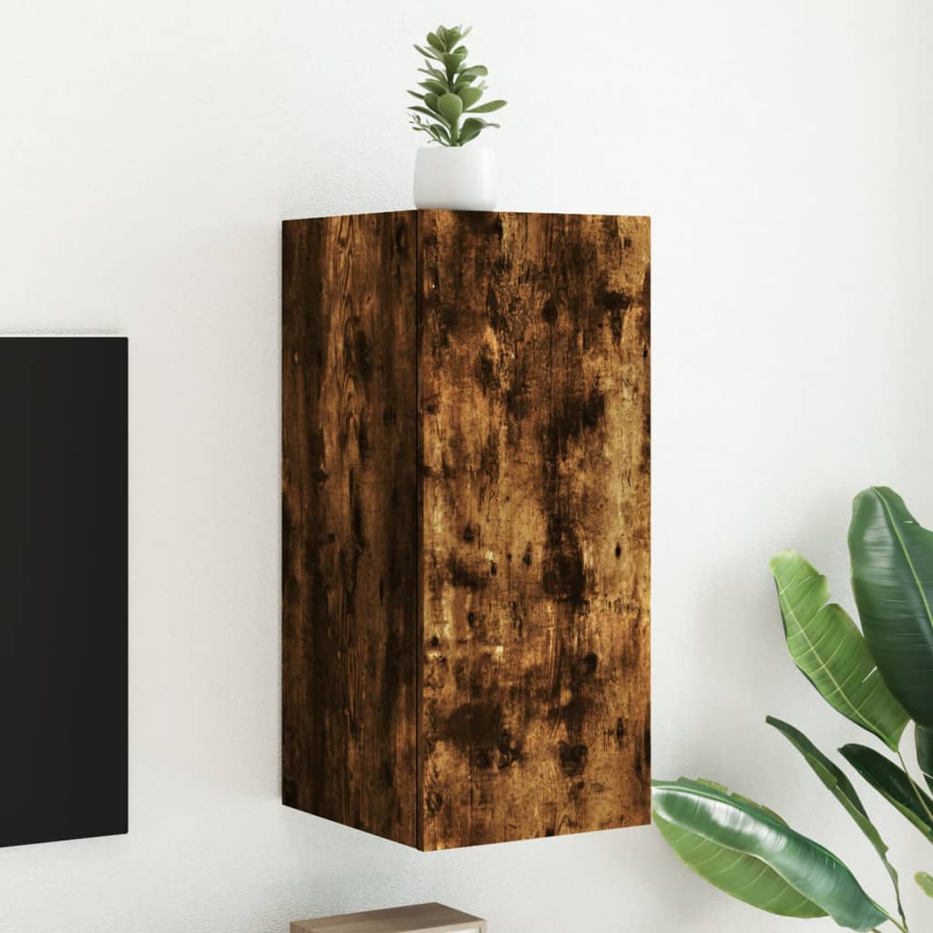 TV-Wandschrank mit LED-Leuchten Räuchereiche 30,5x35x70 cm - Pazzar.ch