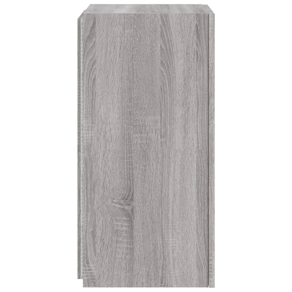 TV-Wandschrank mit LED-Leuchten Grau Sonoma 30,5x35x70 cm - Pazzar.ch