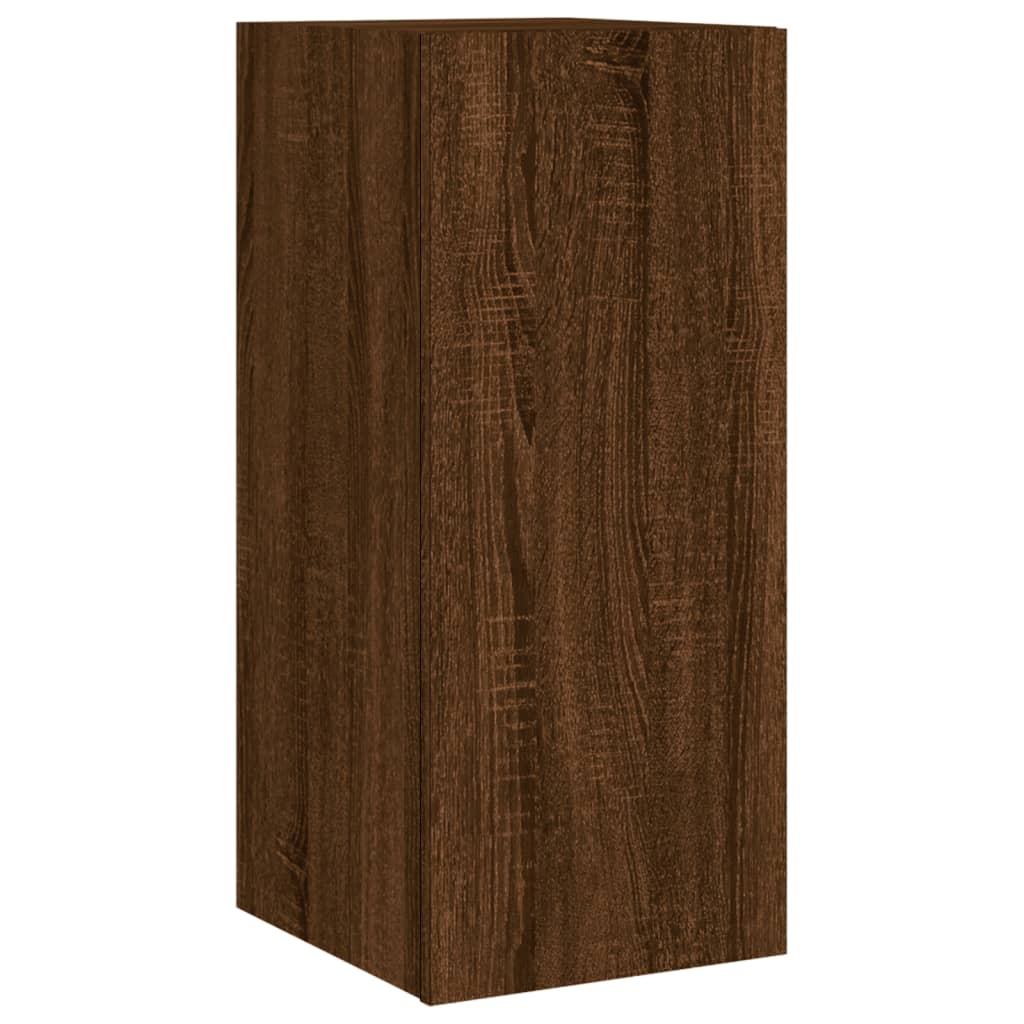 TV-Wandschrank mit LED-Leuchten Braun Eichen-Optik 30,5x35x70cm - Pazzar.ch