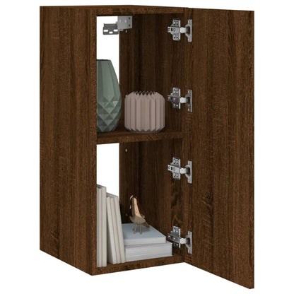 TV-Wandschrank mit LED-Leuchten Braun Eichen-Optik 30,5x35x70cm - Pazzar.ch