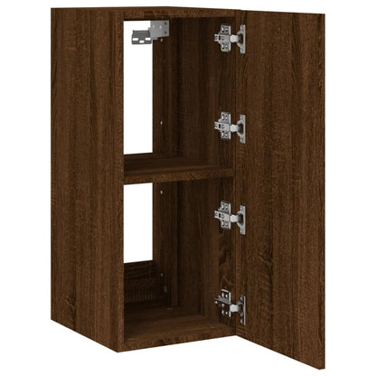 TV-Wandschrank mit LED-Leuchten Braun Eichen-Optik 30,5x35x70cm - Pazzar.ch