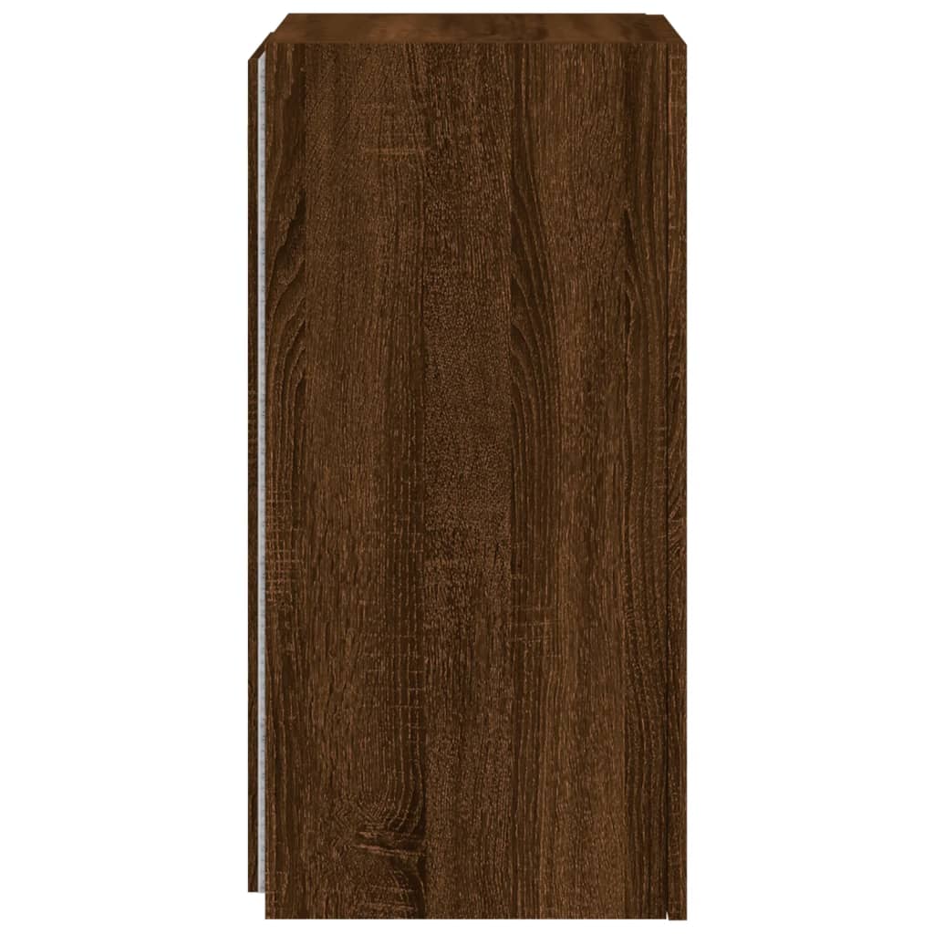 TV-Wandschrank mit LED-Leuchten Braun Eichen-Optik 30,5x35x70cm - Pazzar.ch