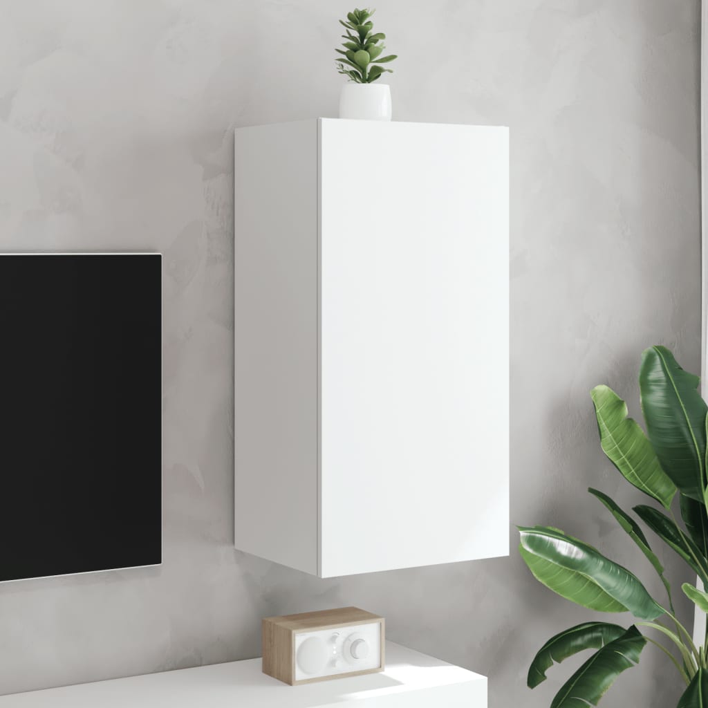 TV-Wandschrank mit LED-Leuchten Weiß 40,5x35x80 cm - Pazzar.ch