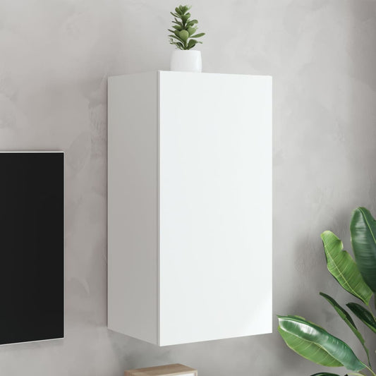 TV-Wandschrank mit LED-Leuchten Weiß 40,5x35x80 cm - Pazzar.ch