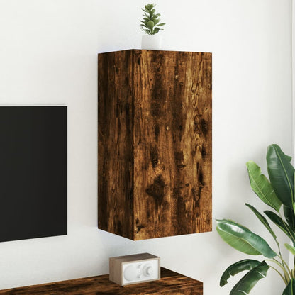 TV-Wandschrank mit LED-Leuchten Räuchereiche 40,5x35x80 cm - Pazzar.ch