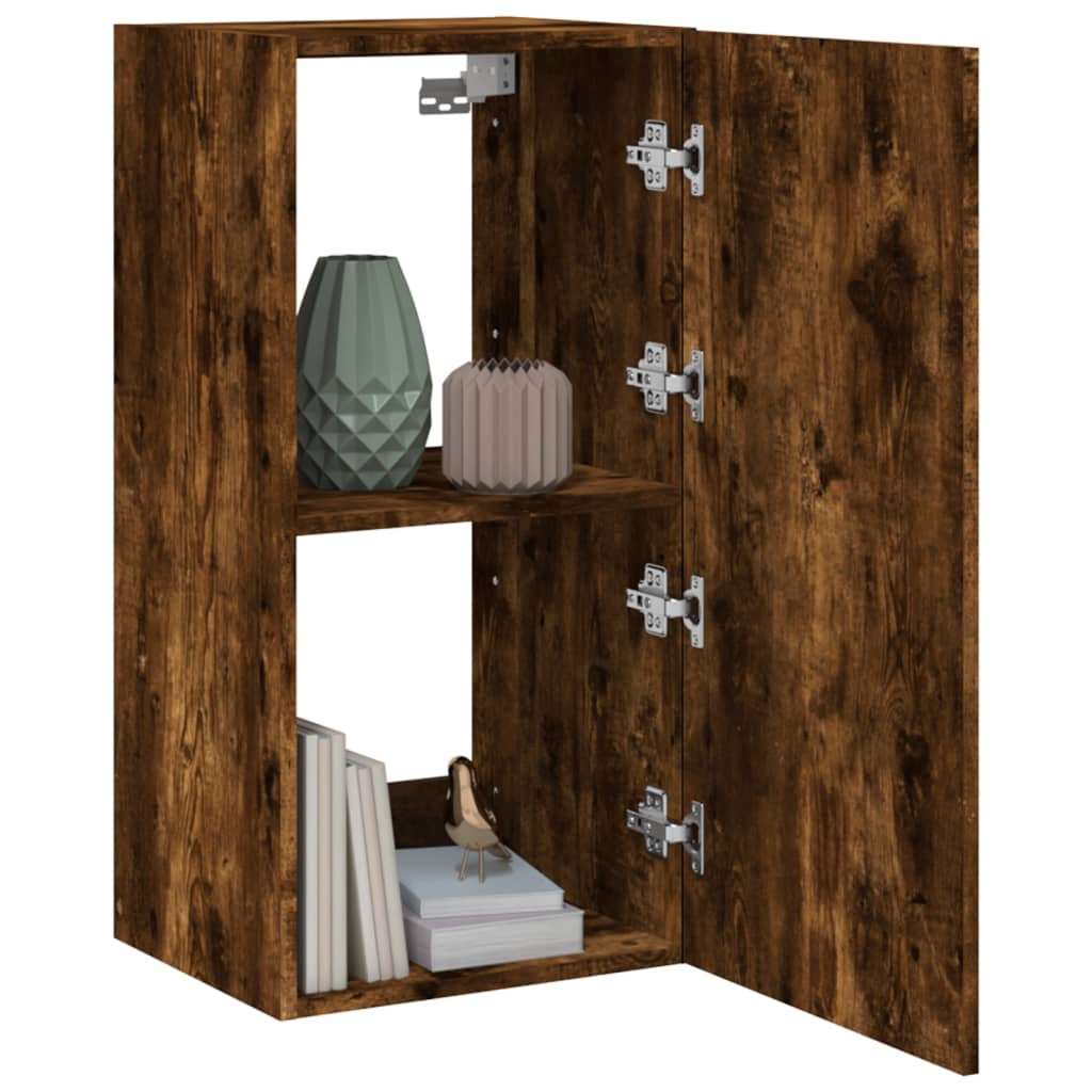 TV-Wandschrank mit LED-Leuchten Räuchereiche 40,5x35x80 cm - Pazzar.ch