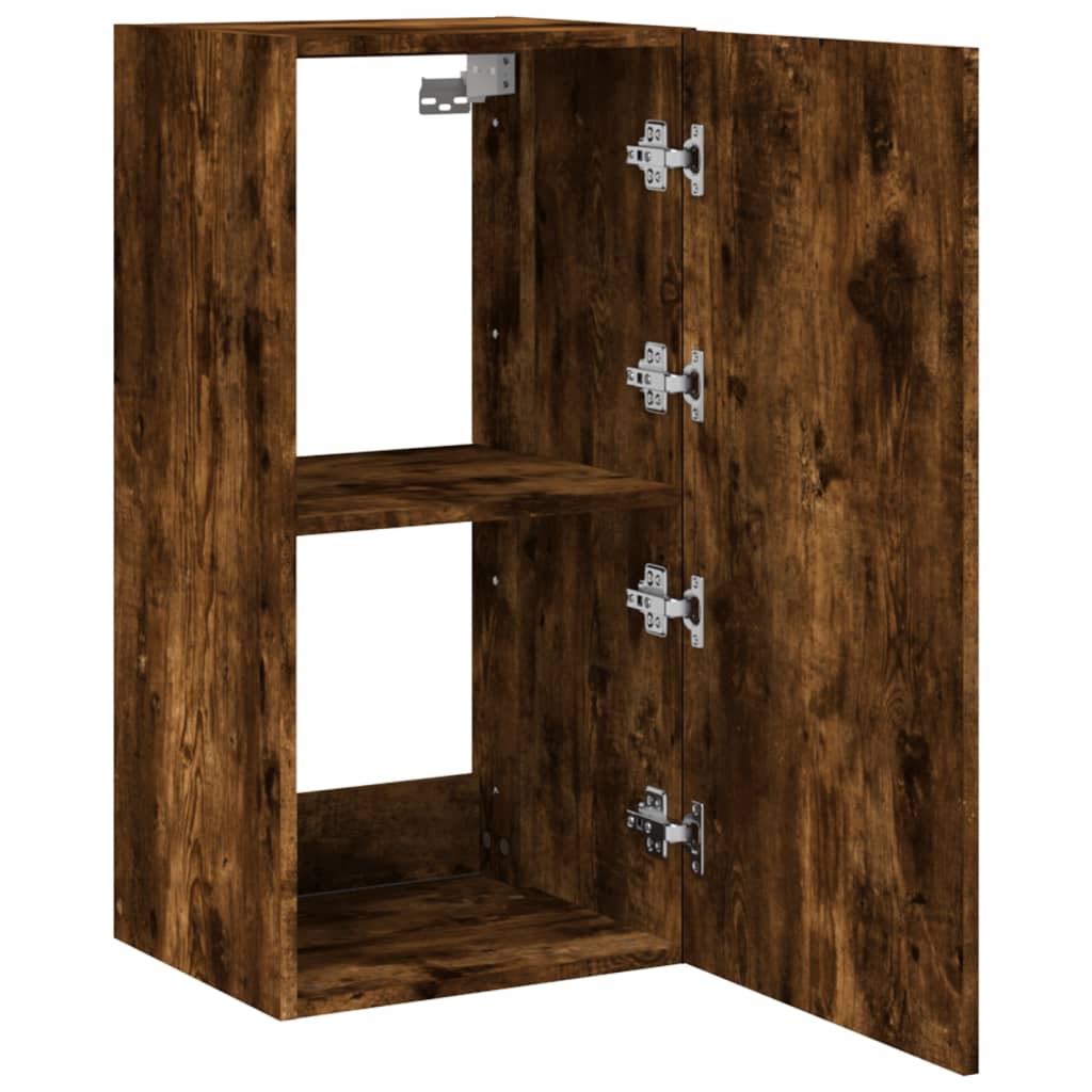 TV-Wandschrank mit LED-Leuchten Räuchereiche 40,5x35x80 cm - Pazzar.ch