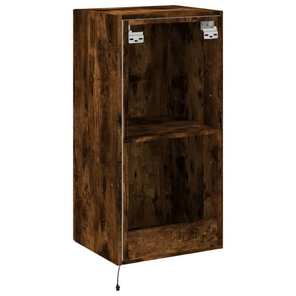 TV-Wandschrank mit LED-Leuchten Räuchereiche 40,5x35x80 cm - Pazzar.ch